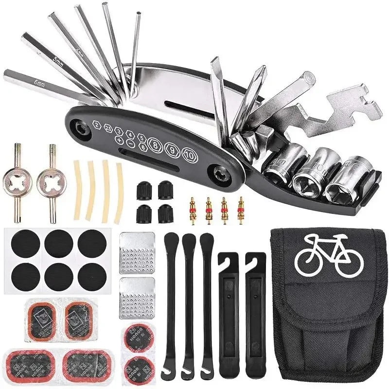 Kit de Herramientas para Bicicleta | Multiherramienta Portátil de Reparación con Parches
